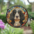 Cocker Spaniel Black & White Stained Glass Effect Suncatcher